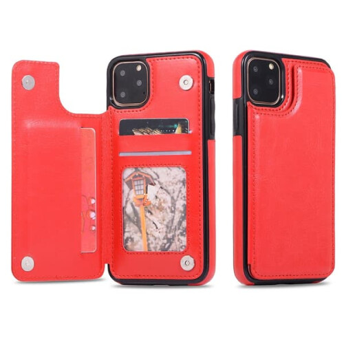 iPhone 11 Pro Max case with card slot red