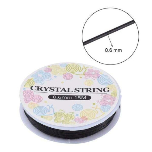 Elastic thread for jewelry making black 10m
