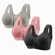 Daisy Bra met voorsluiting, draadloze comfortbeha (verpakking van 3)
