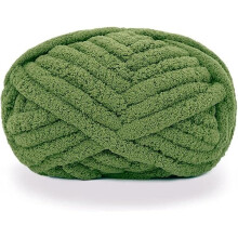 Dickes, gestricktes Chenillegarn für handgehäkelte Decken, superweiches Garn für große Jumbo-Decken, olivgrün