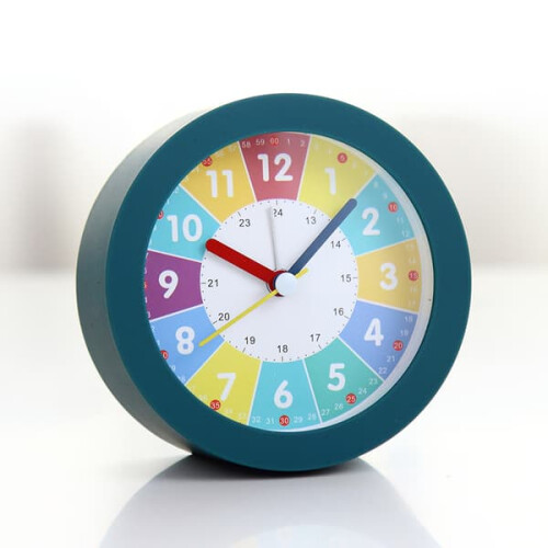 Off White Analog Alarm Clock Silent for Kids 2