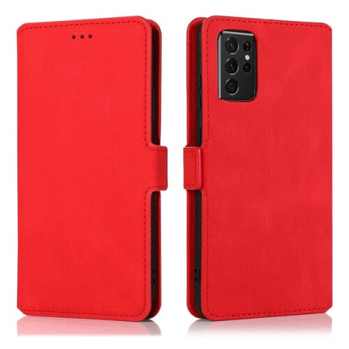 Wallet Case for Samsung Galaxy S21 Ultra Red