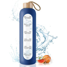 Glass Sports Bottle with Bamboo Lid 1000ml