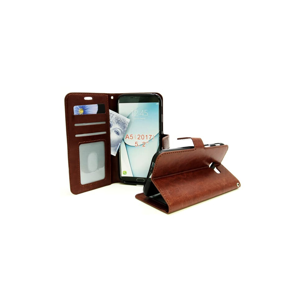 Crazy Horse Wallet For Samsung Galaxy A5 2017 Brown 962029697602