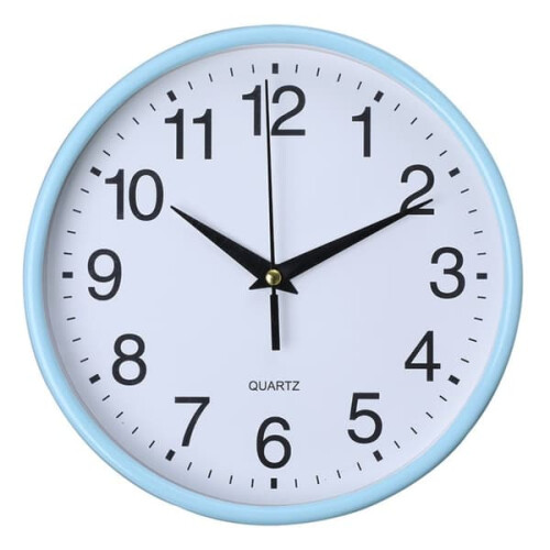 Wall Clock Quartz Blue 12-inch