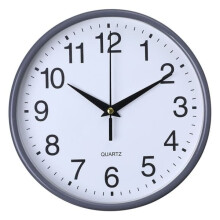 Wall Clock Quartz Grey 12-inch
