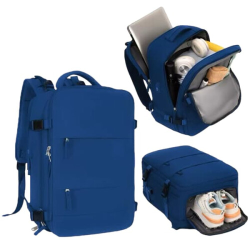 Waterproof Travel Backpack with Shoe Compartment USB Port