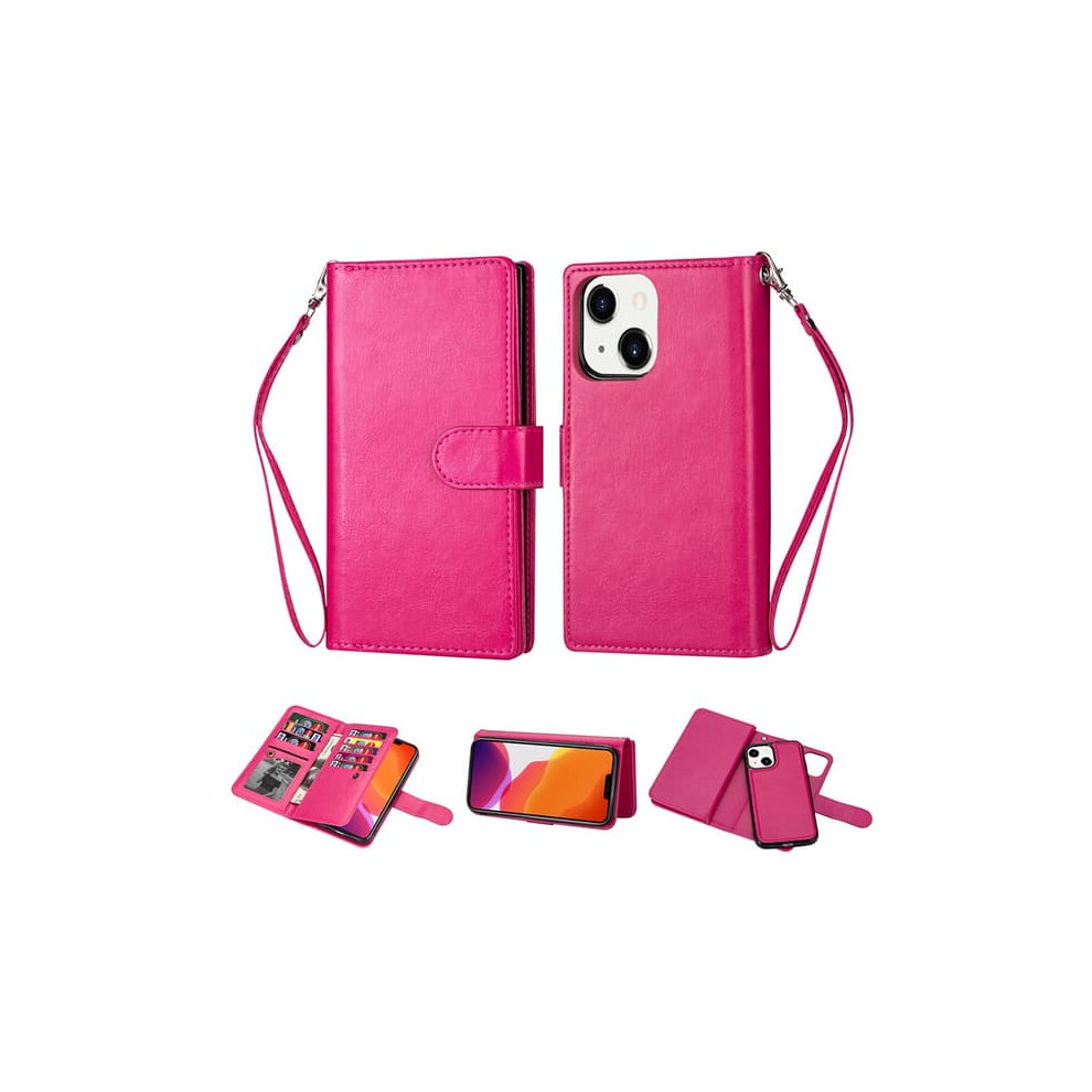 Iphone 13 Mini Wallet Case Rose 9-Card Red 962029687030
