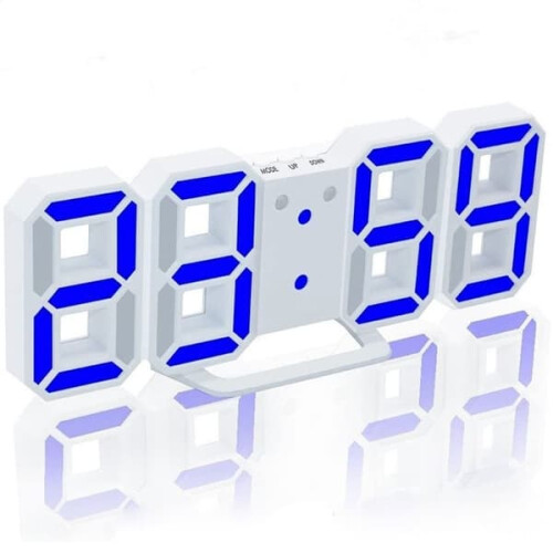 Digital Alarm Clock Blue 1 Piece