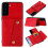 Samsung Galaxy S21 Plus retro case with card holder red 1