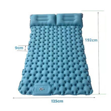 Inflatable Camping Mattress Double Size Peacock Blue