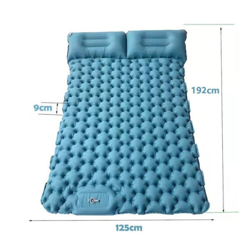 Inflatable Camping Mattress Double Size Peacock Blue