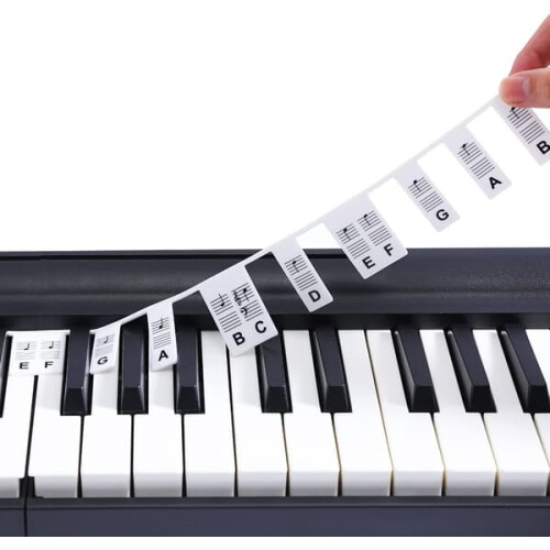 Piano keyboard labels removable white 88 keys