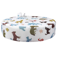 Round High Chair Cushion Animal Pattern Beige 32x32 cm