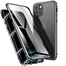 Magnetic Double Case for iPhone 13 Silver