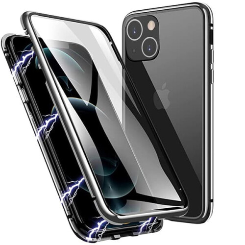Magnetic Double Case for iPhone 13 Silver