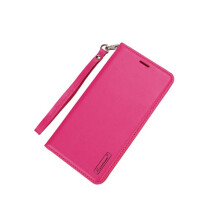 Capa carteira Hanman compatível com iPhone X/XS Rosa Vermelho