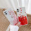iPhone 13 Pro Max case with liquid heart glitter red one 1