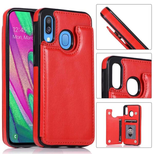 Samsung Galaxy A40 red case with card slot