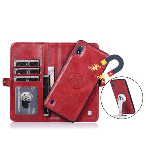 Samsung Galaxy A10 rugged wallet case red
