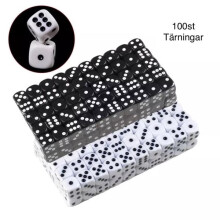 White six-sided dice for games and puzzles 100-pack