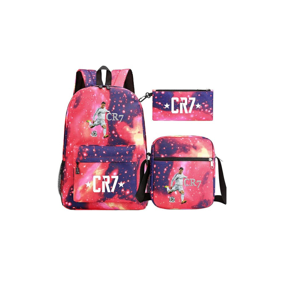Football Ronaldo CR7 Backpack Set for Kids and Adults,