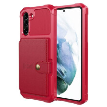 Samsung Galaxy S21 FE case with card holder red