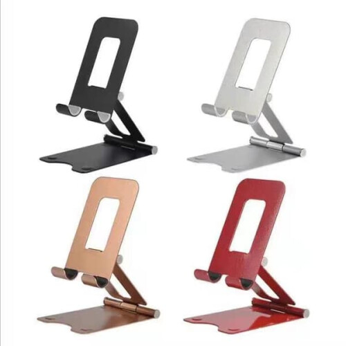 Aluminum mobile phone stand silver foldable