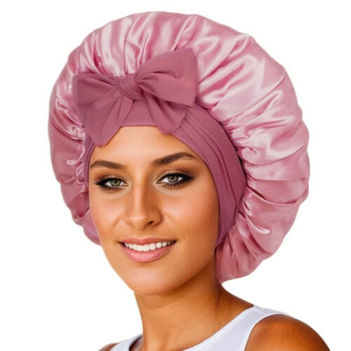 Satin Bonnet for Sleep Double-Layered with Ties