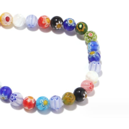 Glass Millefiori Round Beads 144 pcs 2