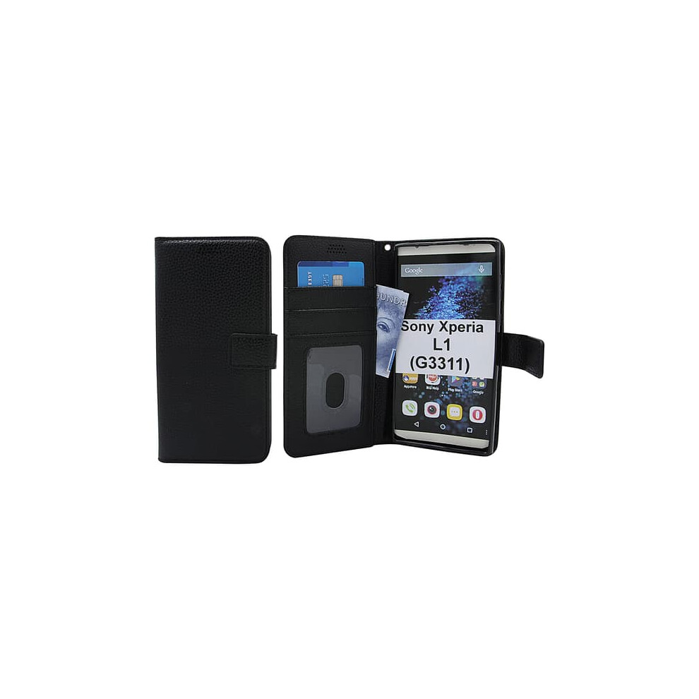 Sony Xperia L1 Stand Case Wallet Black 962029697350
