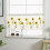 Boho sunflower embroidered voile kitchen valance one panel 2