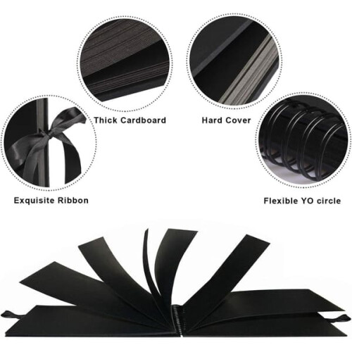 Scrapbook Black Kraft Paper 80 Pages 2
