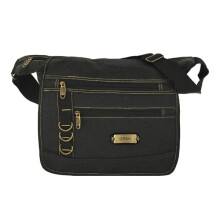Unisex shoulder bag black one size