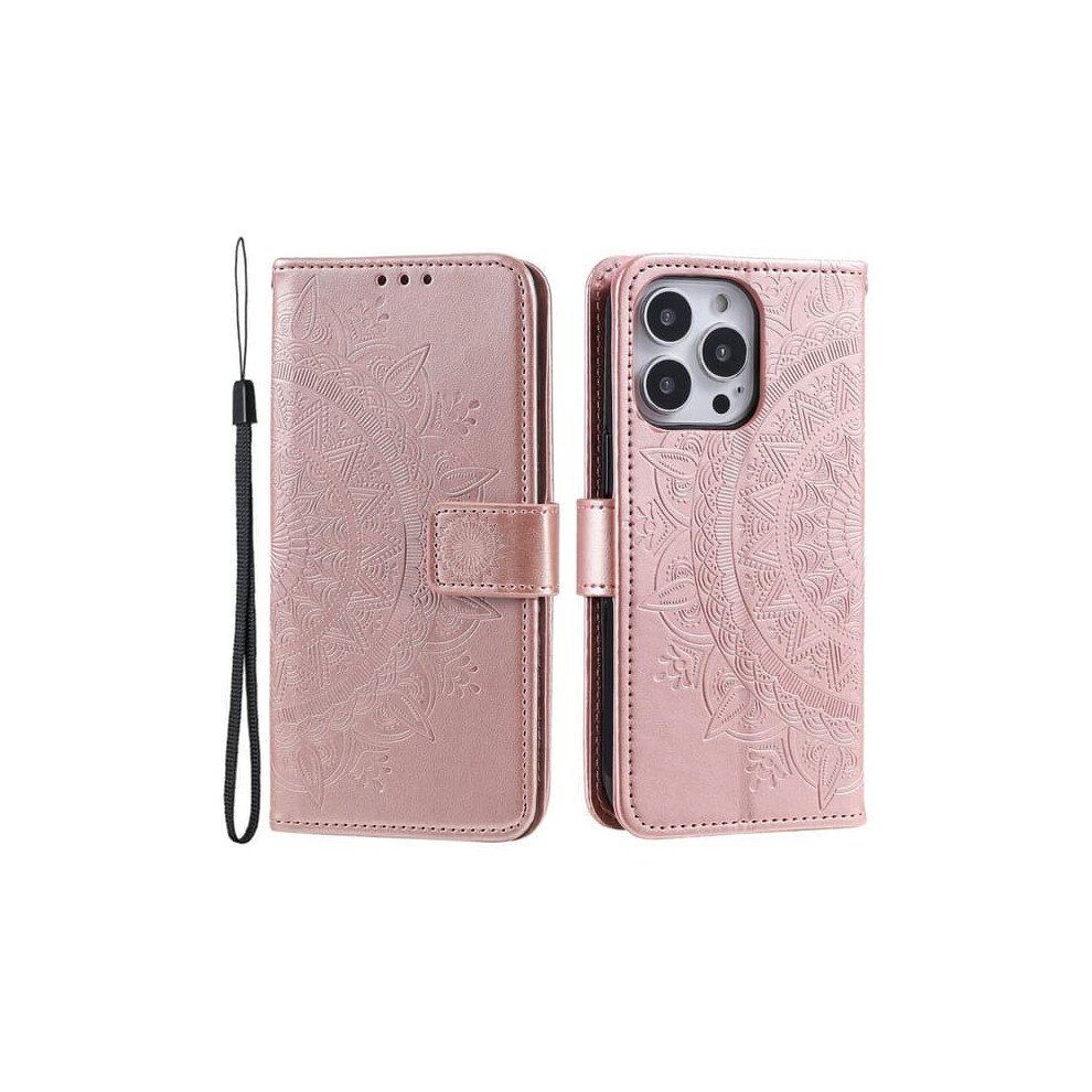 Skalo Iphone 15 Pro Mandala Wallet Case Rose Gold 962125884531