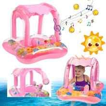 Baby swim ring with UPF 50+ sun protection pink 3-36 months