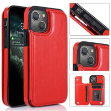 iPhone 13 Mini smooth case with card holder red