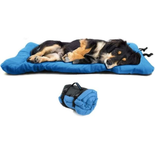 Dog Bed Blue Waterproof Foldable 90x60cm