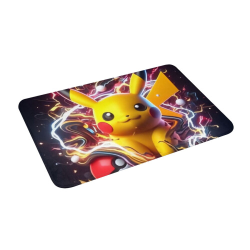 Tapete de flanela Pikachu para uso interno, 40x60 cm (16x24 polegadas) 1