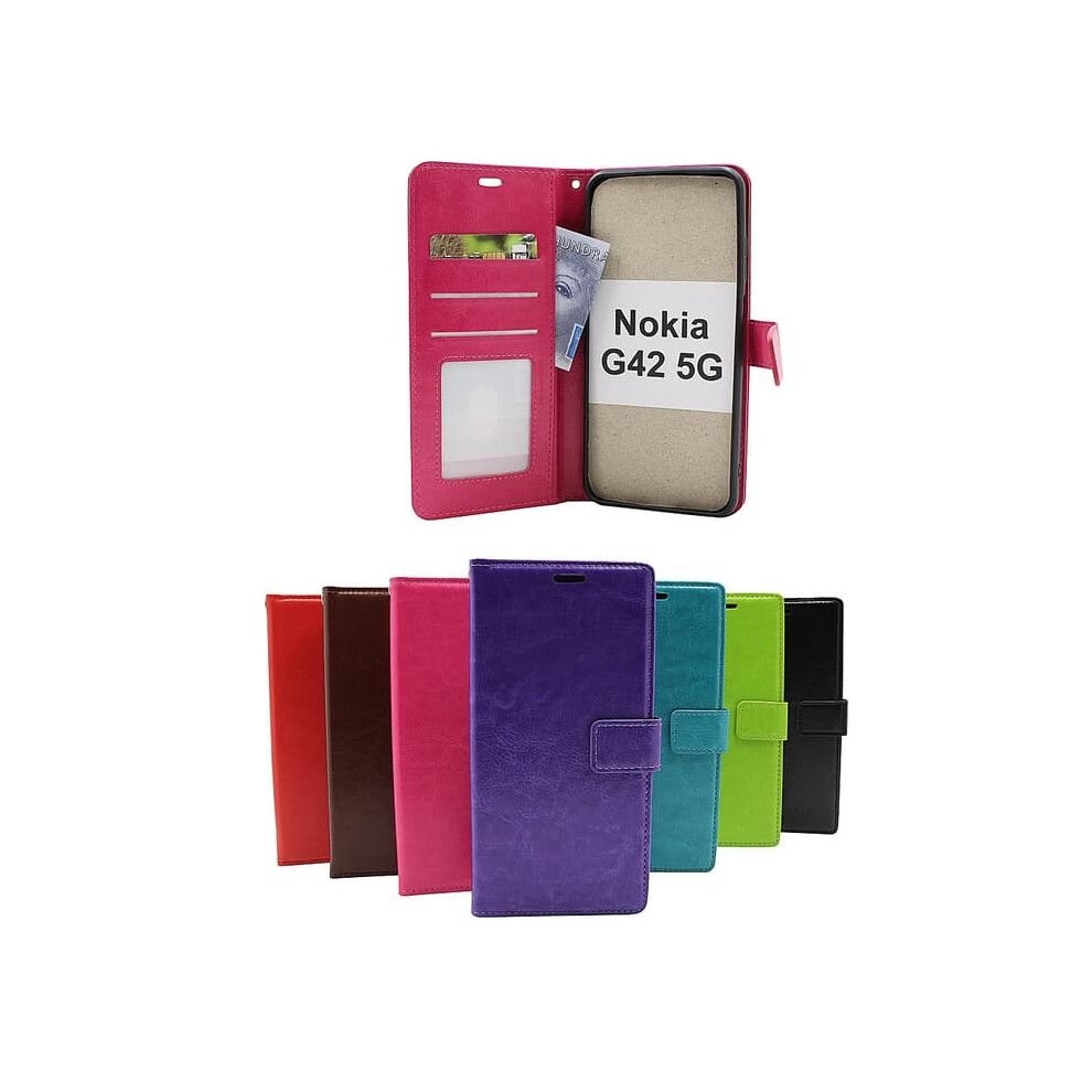 Crazy Horse Wallet For Nokia G42 5G Purple 962029709206