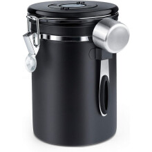 Airtight Coffee Canister with CO2 Valve and Spoon 1.8 L