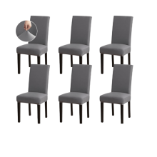 Stretch Chair Covers Grey 6-pack