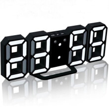 Digital Alarm Clock Black and White