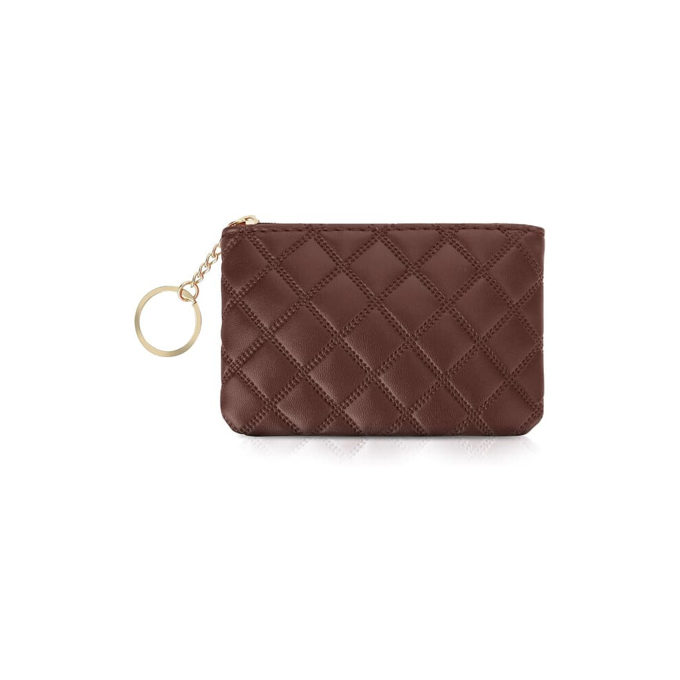 Coin Purse Pu Rhombus Embossed Zipper 1 Piece 962029361343