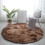 Soft warm shaggy round rug 140 cm 1