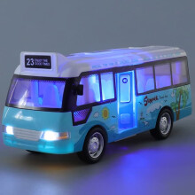 School Bus Model Toy with Sound and Light Blue