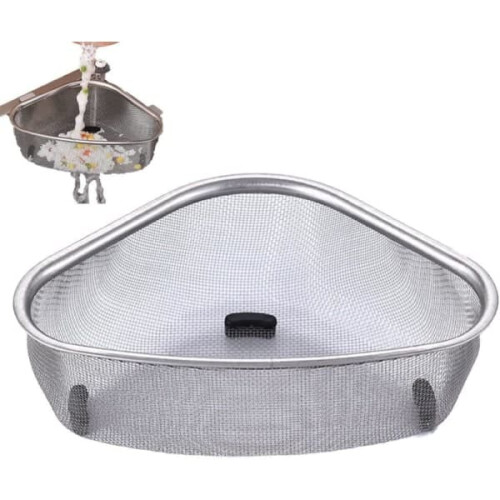 Sink strainer triangular stainless steel 1 piece