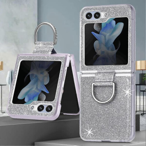 Samsung Galaxy Z Flip 6 glitter case silver slim shockproof