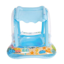 Baby swim ring with UPF 50+ sun protection, blue, for ages