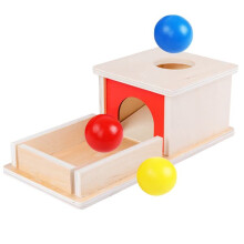 Object Permanence Box with Tray and 3 Balls Montessori Toy